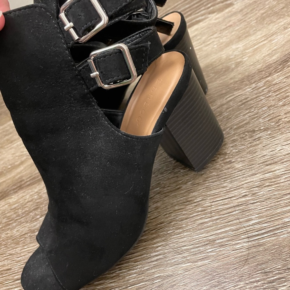 Charlotte Russe Chunky Heel Open Toe Bootie